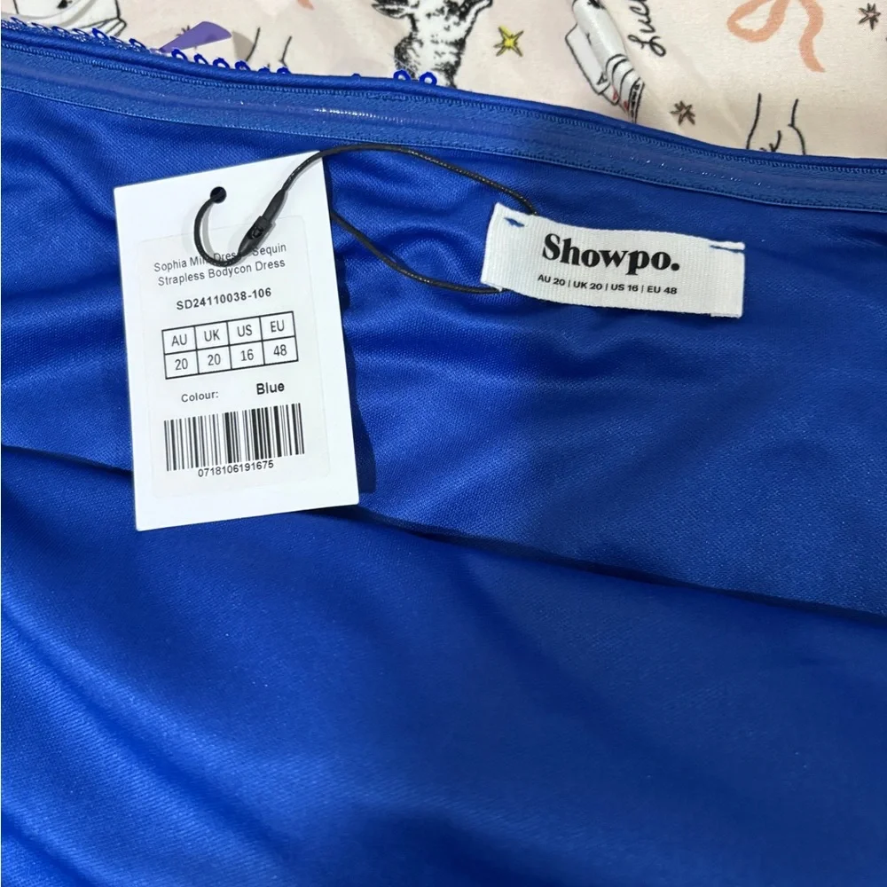 NWT Showpo Royal Blue Strapless Dress - Picture 3 of 3